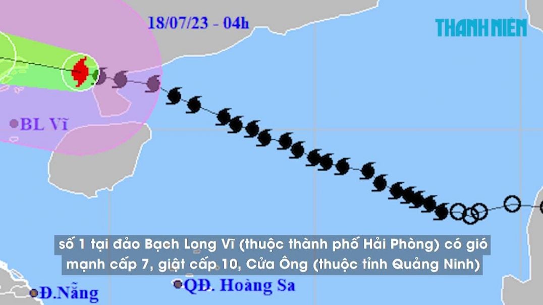 KHẨN CẤP- Bão số 1 (bão Talim) đã vào vịnh Bắc Bộ, gió giật cấp 14