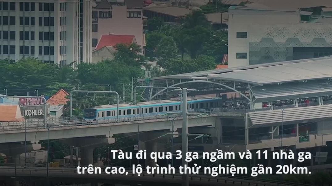 Metro Bến Thành - Suối Tiên chạy thử qua 14 nhà ga