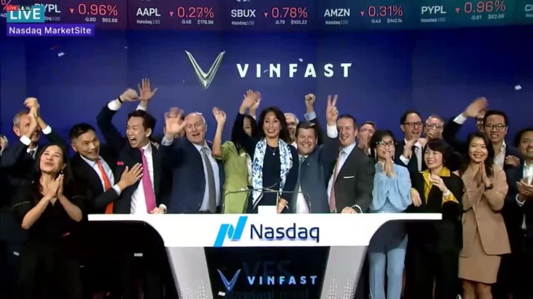 Rung chuông niêm yết VinFast tại thị trường Mỹ (Nguồn- Nasdaq)