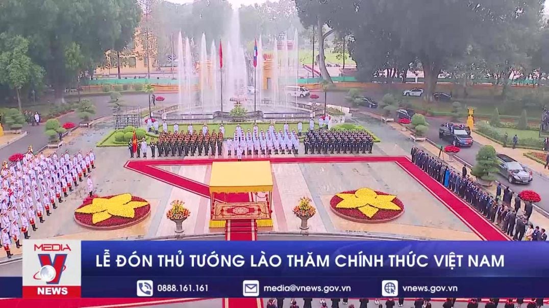 Lễ đón Thủ tướng Lào thăm chính thức Việt Nam