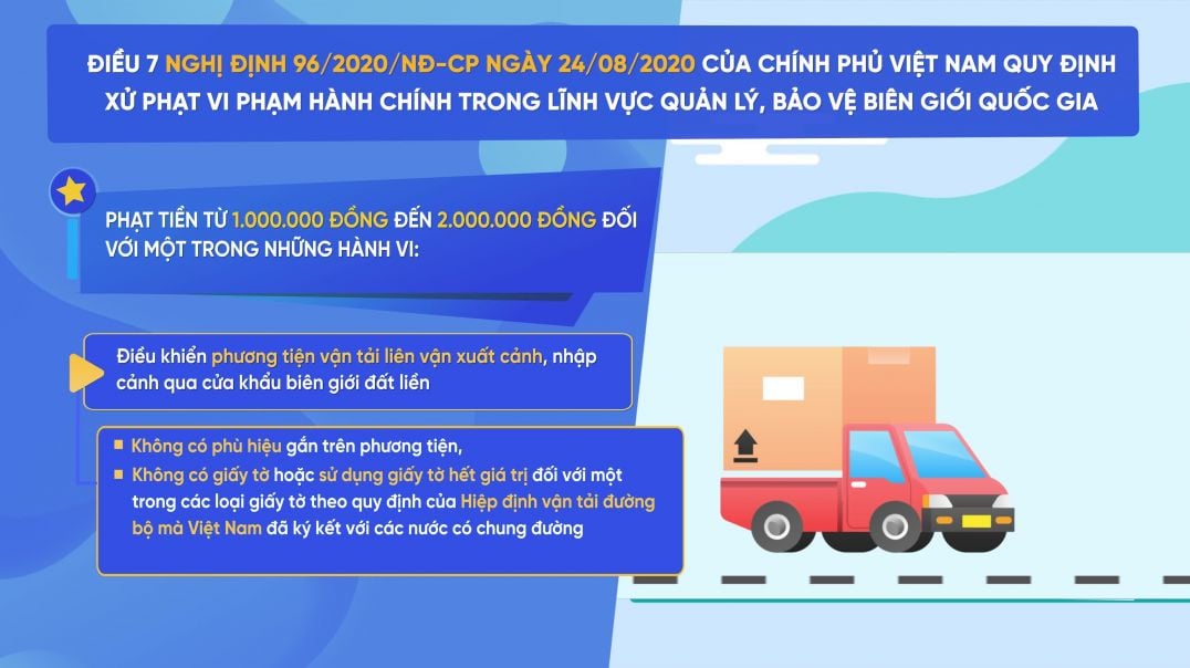 Mức phạt hành chính hành vi vi phạm quy chế quản lý cửa khẩu biên giới đất liền