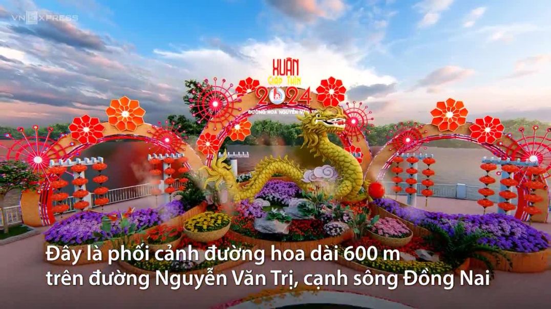 Phối cảnh đường hoa ven sông Đồng Nai