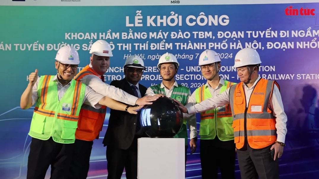 ⁣Khởi động robot TBM khoan hầm Metro Nhổn-Ga Hà Nội