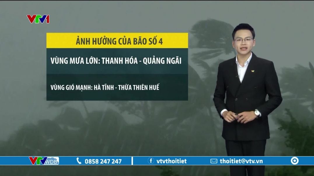 (Trực tiếp) Bão số 4 áp sát ven biển Quảng Trị