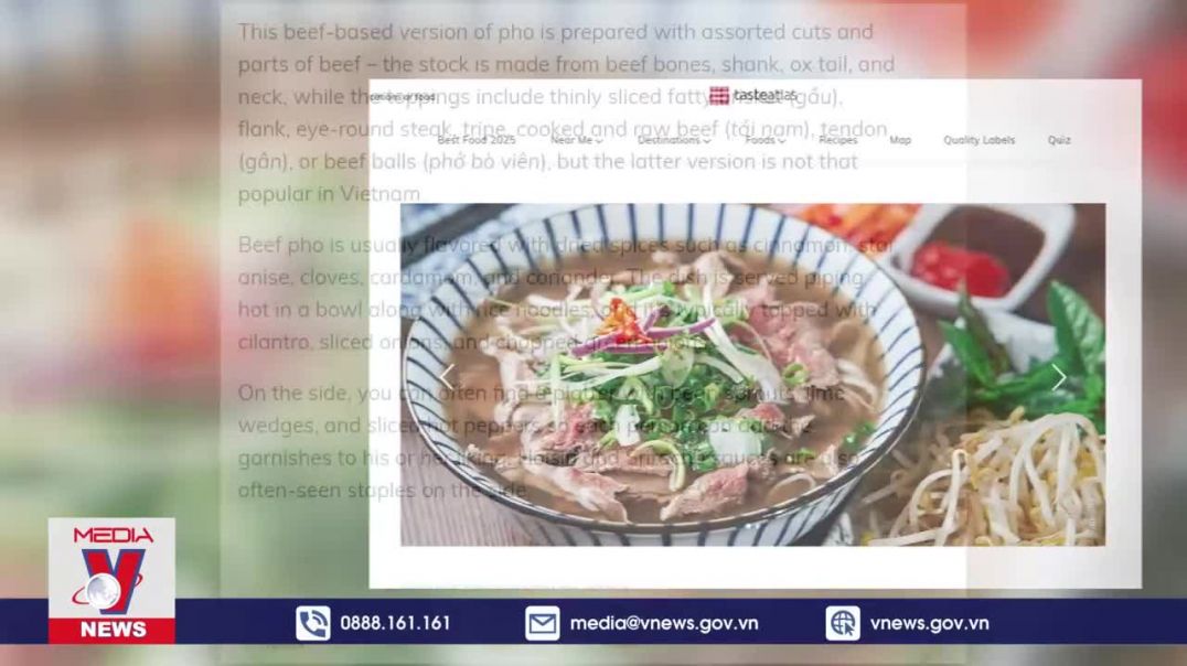 ⁣Phở bò lọt Top 100 món ăn ngon nhất thế giới